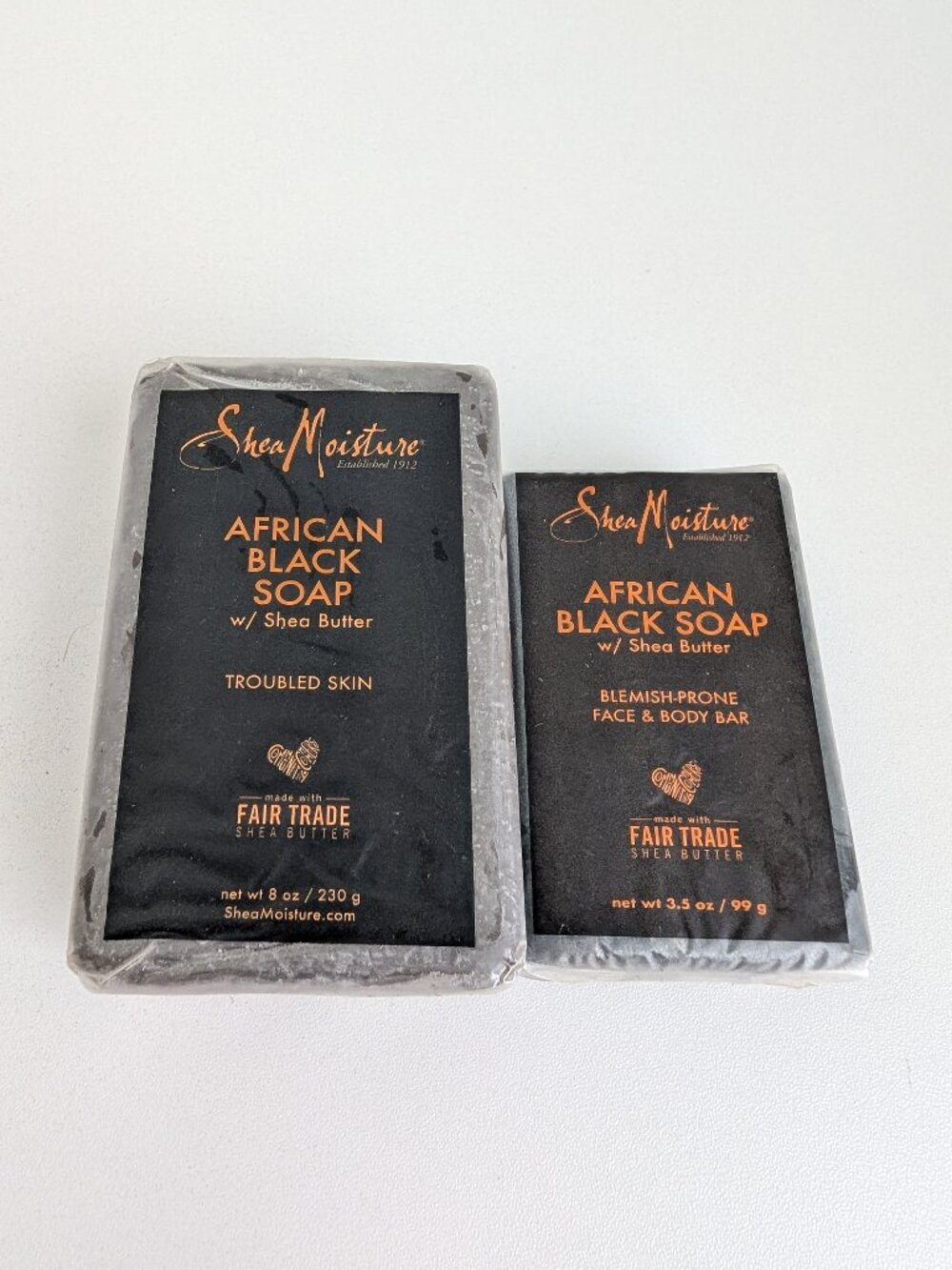 Shea Moisture African Black Soap Troubled Skin Shea Butter 8oz & Blemish 3.5oz